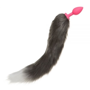 Анальная пробка силиконовая с хвостом Енот Raccoon Tail S