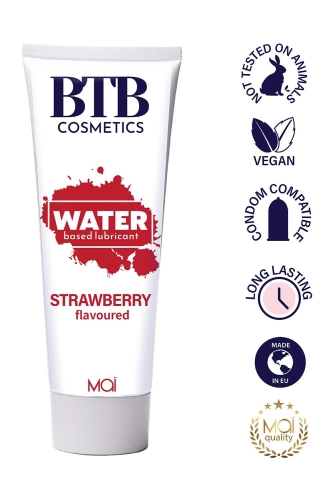 Лубрикант на водной основе с ароматом клубники Mai BTB Flavored Strawberry 100 мл - 1