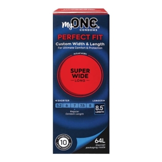 Презервативи великі ультратонкі латексні ONE MyONE Super Wide &amp;amp; Long 64L 10 штук