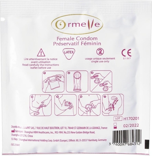 Жіночий презерватив з латексу Ormelle 1 шт - 4