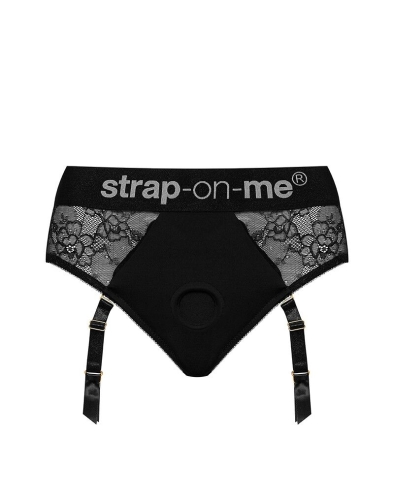 Мереживні трусики для страпона з підв'язками для панчіх Strap-On-Me DIVA HARNESS розмір M - 3