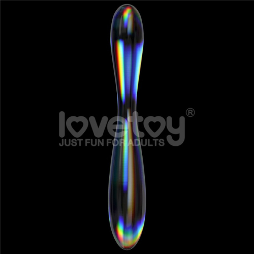 Скляний фалоімітатор різнокольоровий Lovetoy - 3