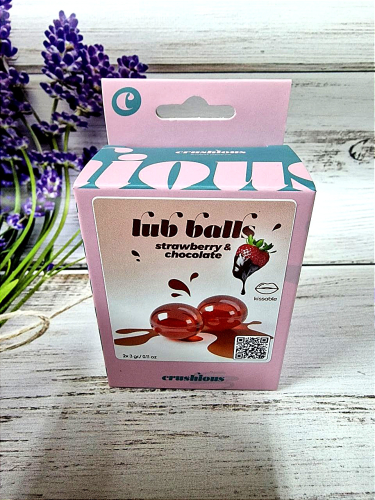 Оральные взрывные шарики со вкусом клубники и шоколада Crushious Balls lub strawberry &amp;amp; chocolate 2 штуки по 3 гр - 7