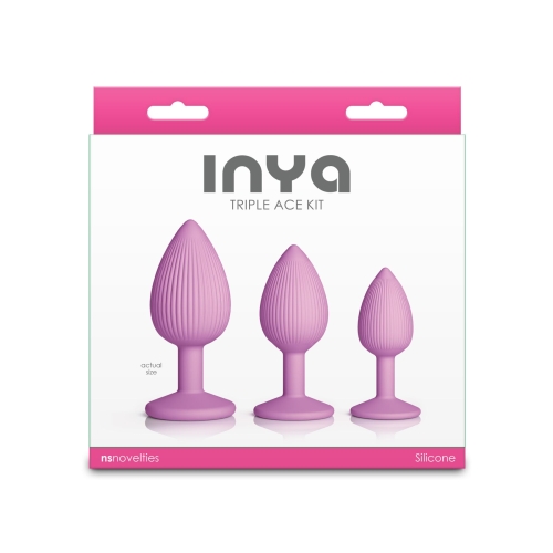 Набір анальних пробок на присоску рожевого кольору NS Novelties INYA - Triple Ace Kit - Blush - 3