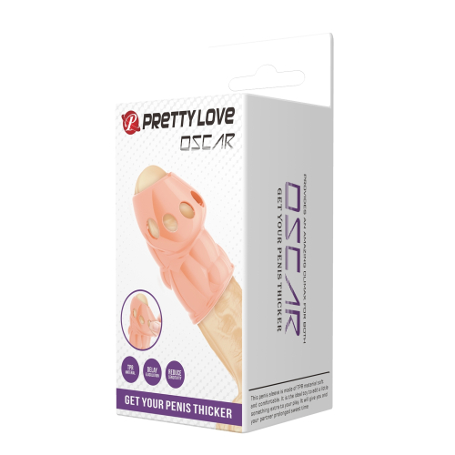 Насадка на член гелева тілесного кольору Lybaile Pretty Love Oscar Skin - 10