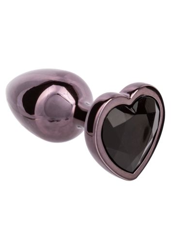 Анальна пробка з камінчиком у формі серця чорна CalExotics Diamond Heart Plug - 5