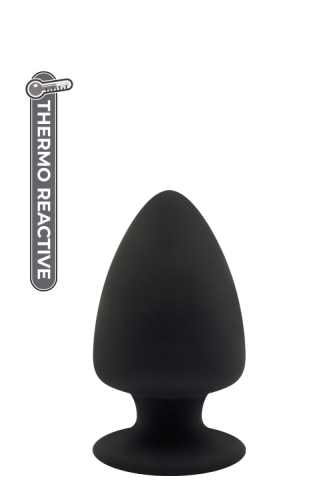 Термоактивна анальна пробка на присоску чорна PREMIUM SILICONE PLUG S - 1