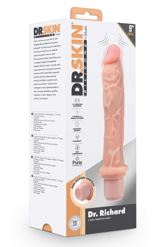 Вибратор реалистичный с выпуклыми венками бежевого цвета Blush Dr. Richard - 4