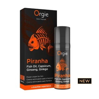 Крем для усиления эрекции Orgie Piranha 15 мл жир пираньи, женьшень, гинкго билоба и перец чили