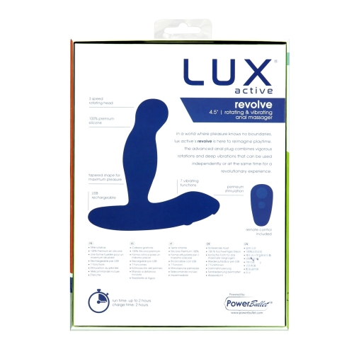Вібромасажер простати чорного кольору з пультом ДК Lux Active Revolve - 7