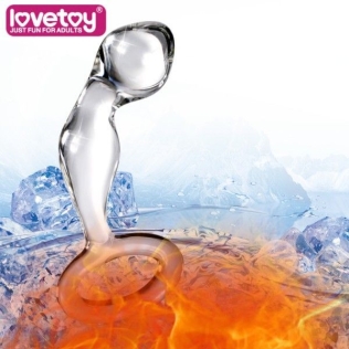 Стеклянный изогнутый фаллоимитатор прозрачный Lovetoy