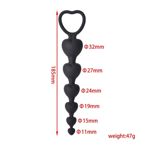 Анальный стимулятор в виде шариков силикон черного цвета Sexy desires Stick heart - 6