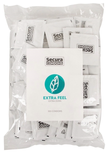 Презервативы Ультратонкие из натурального латекса прозрачные Secura Extra Feel 100 штук - 1