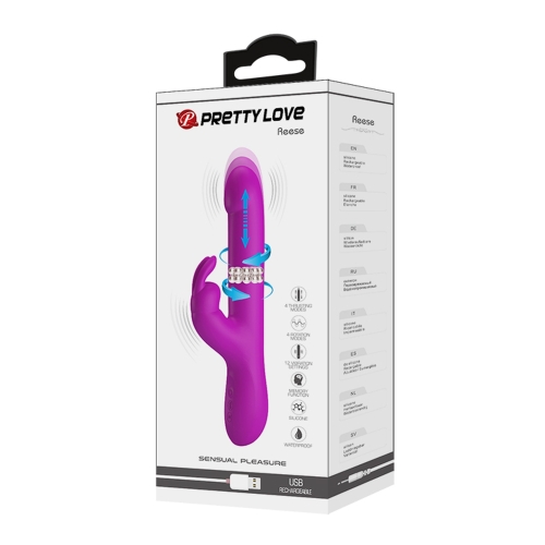 Вібратор Пульсатор кролик з ротацією фуксія Lybaile Pretty Love REESE - 8