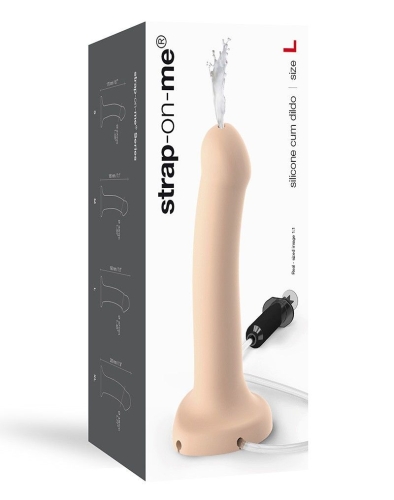 Кінчаючий гнучкий фалоімітатор Strap-On-Me Dildo cum Flesh тілесного кольору - 6