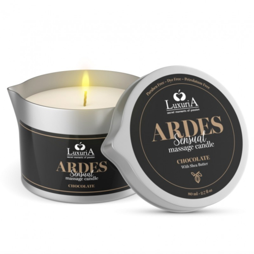 Ароматная массажная свеча с маслом ши и ароматом шоколада Intimateline Luxuria Ardes Massage Candle Chocolate 80 мл - 1