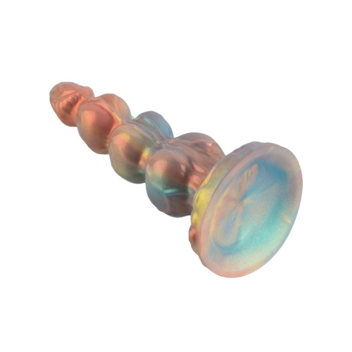 Фаллоимитатор в виде пришельца силиконовый разноцветный Vscnovelty Glitter Silicone Dildo Dominator - 3