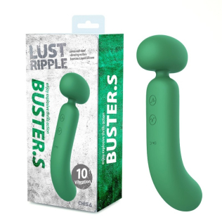 Вибромассажер Ванд в форме микрофона зеленого цвета Chisa Lust Ripple Buster.S