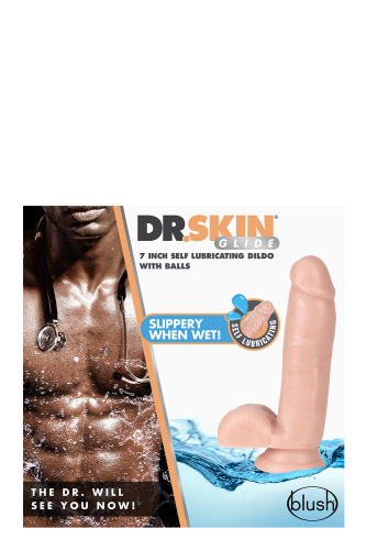 Фалоімітатор реалістичний на присоску бежевий самозмащувальний Blush Dr. SKIN 7INCH SELF LUBRICATING DILDO - 4