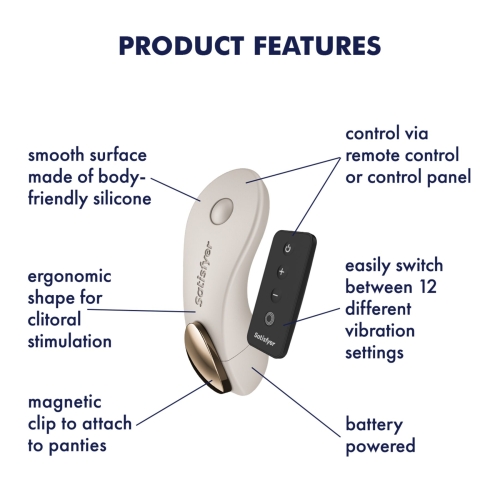 Смарт-вибротрусики для клитора белого цвета с пультом ДУ Satisfyer Little Secret Battery Series - 7