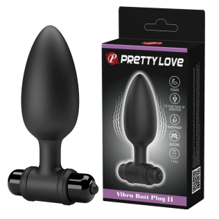 Силиконовый анальный стимулятор с вибрацией черный Pretty Love Vibra Butt Plug