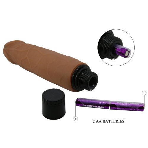 Вібратор реалістичний коричневого кольору LyBaile Baile Waldofr Sliding Skin - 12