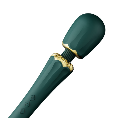 Вибромассажер Ванд в форме микрофона с насадками зеленого цвета Zalo Kyro Wand Turquoise - 4