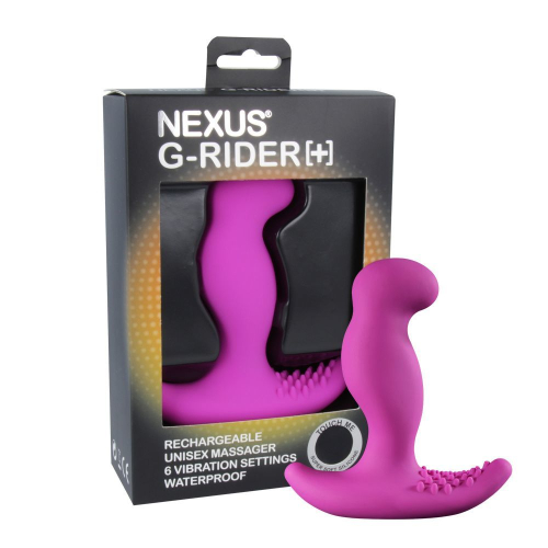 Масажер простати з вібрацією Nexus G-Rider Purple Пурпурний пухирчастий для масажу промежини силіконовий 5 режимів вібрації Нексус Джі Райдер - 2