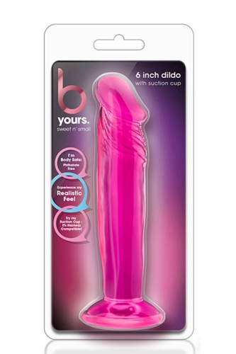 Анальная пробка в виде члена B YOURS SWEET N SMALL 6INCH DILDO PINK розовая - 5