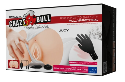 Мастурбатор Вагіна і анус з подвійною вібрацією CRAZY BULL Judy Vibrating - 11