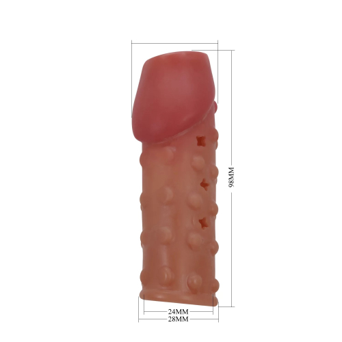 Стимулирующая насадка на член рельефная коричневая Lybaile Pretty Love Penis Sleeve - 7