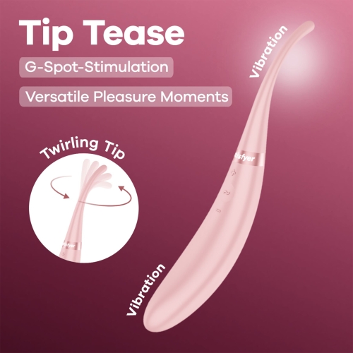 Двойной вибратор для точечной и G-стимуляции розовый Satisfyer Tip Tease Rose - 8
