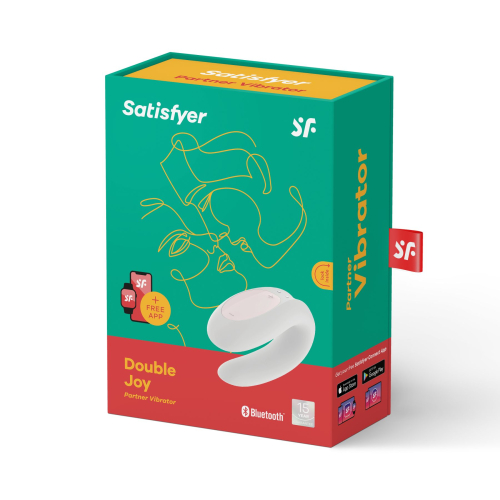 Вибратор для пар с управлением через смартфон белый Satisfyer Double Joy - 6