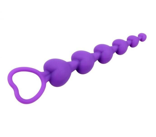 Анальная цепочка Chisa Heart Booty Beads фиолетовая - 3