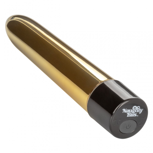 Мини вибратор золотистого цвета California еxotic novelties Naughty Bits Gold Dicker Vibe - 3