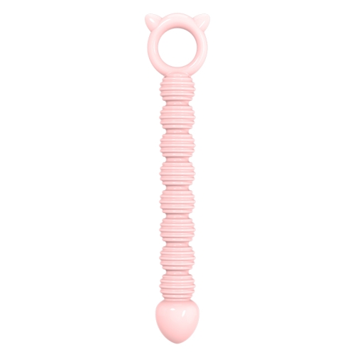 Анальні намисто ребристої кулястої форми тілесні Meleon Explore Anal Beads - 2