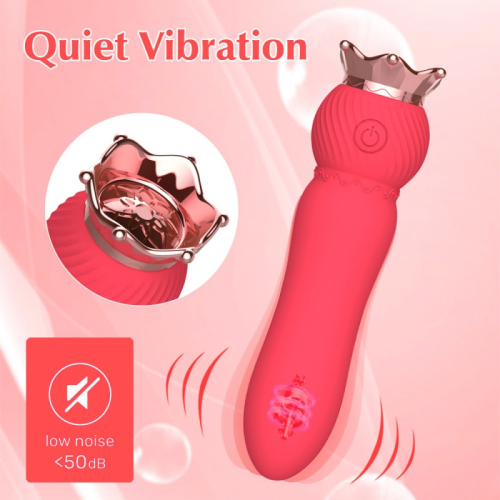 Мини вибратор корона для стимуляции клитора красного цвета Cnt Mini Crown - 2