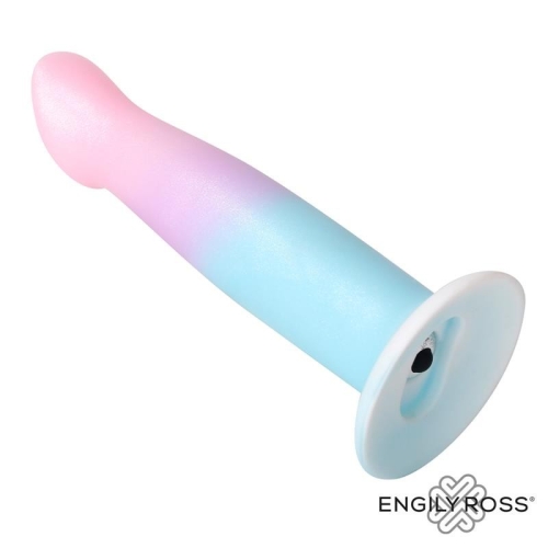 Фалоімітатор на присосці з віброкулею рожево-блакитний Engily Ross Dildo Vibration Suction Cup - 3