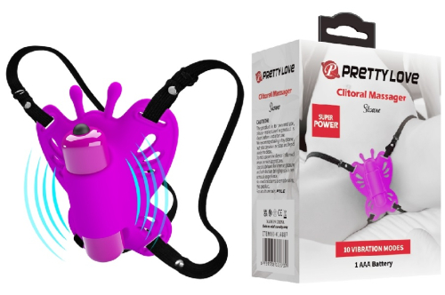 Силиконовый стимулятор бабочка для клитора фиолетовый Clitoral Massager SLOANE - 1