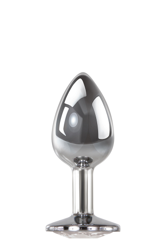 Анальная пробка с камушком серебристого цвета Adam &amp;amp; Eve Anal plug medium - 1