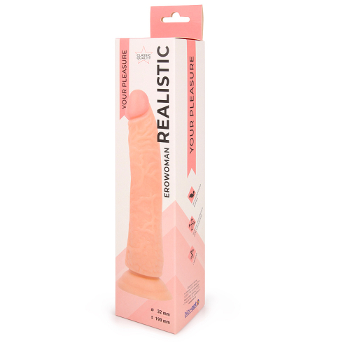 Фаллоимитатор-реалистик 19/3,2 см на присоске Erowoman телесный, PVC - 2