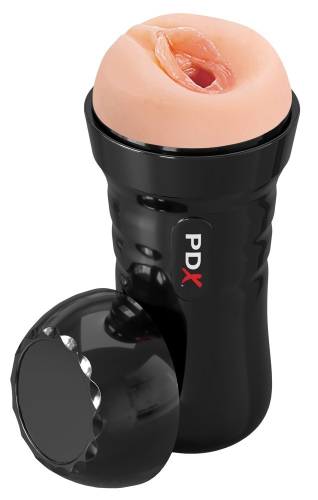 Мастурбатор в черной колбе вагина самосмазывающийся телесный Pipedream PDX Extreme Wet Pussies - 2