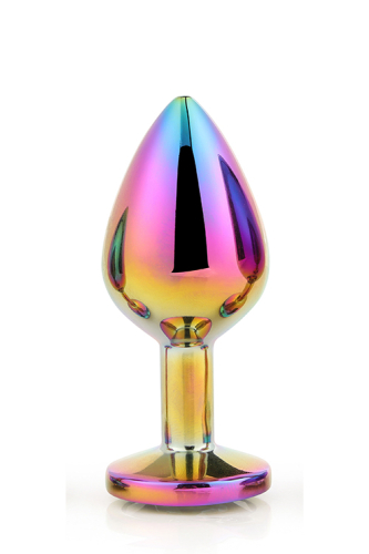 Анальная пробка радужная с радужным камнем 8,3 х 3,4 см Dream Toys Gleming Love - 3
