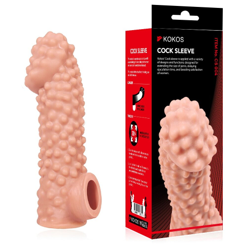 Насадка на член з отвором для мошонки тілесного кольору Kokos Cock Sleeve CS 004 розмір M - 2