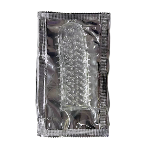 Закрытая насадка на член с шипами прозрачного цвета Sexy desires Spikes hat - 3