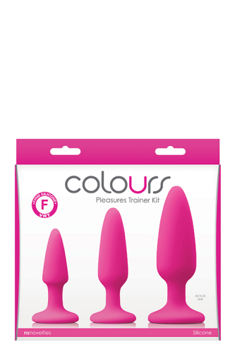 Набор анальных пробок на присоске розового цвета COLOURS PLEASURES TRAINER KIT - 2