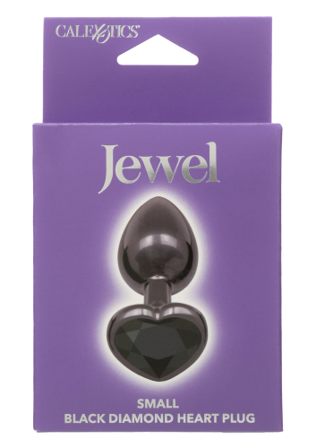Анальна пробка з камінчиком у формі серця чорна CalExotics Diamond Heart Plug - 2
