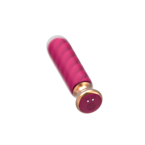 Анальна рельєфна пробка з вібрацією Sweet Bomb Swirl Plug App Version рожевого кольору - 2