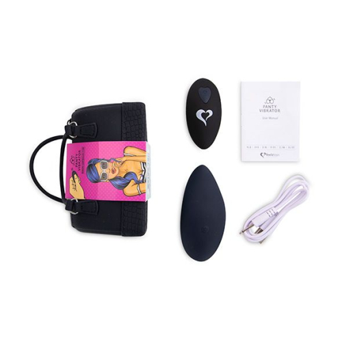 Вібратор в трусики з пультом ДУ чорний з сумочкою чохлом FeelzToys Panty Vibrator - 6