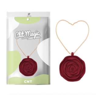 Клиторальный стимулятор в форме розы красный Cnt LOVE-Rose Necklace Vibrator-Rose